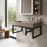 Vasque en conglomérat Rea GOYA TAUPE 70CM + piètement