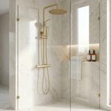 Doucheset zonder uitloop met thermostaat Rea Lungo Gold Brush