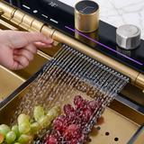 Multifunktionale 10-in-1-Stahlspüle REA Alonzo Brush Gold
