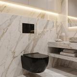 Concealed WC Frame Set Slim 024N with T White Glass Button