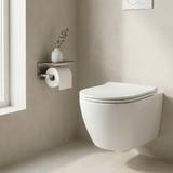 Toilettenpapierhalter mit Ablage 6613 Modern Nickel Brush