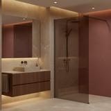 Duschwand Rea Flexi Brown / Titan 140