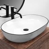 Aufsatzwaschbecken Rea CLEO white Black edge