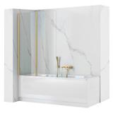 bathtub screen Rea Agat-2 100 BRUSH GOLD