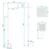 Shower set REA STORM Titanium