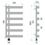 Electric Radiator Rea Artas 90x50cm Grey