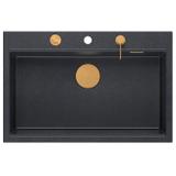 Granitspülbecken MARC 110 WORKSTATION Black Metallic