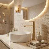 Waschbeckenarmatur Rea Arcos Brush Gold