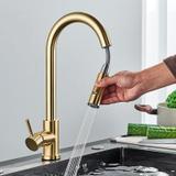 Air outlet with aerator for kitchen faucet REA Fresh Brush Gold