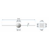 LED sieninis šviestuvas 80CM APP850-1W ROUND BLACK