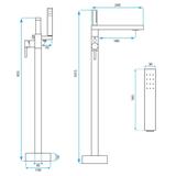 Free-standing faucet Rea Logan Brush Nickle