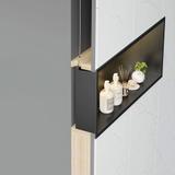 WANDEINBAU-BADEZIMMERREGAL LED 30x60 black