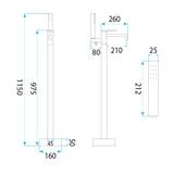 Free-standing faucet Rea Venti Chrome