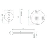 Unterputz Duschset Rea Lungo Grip Gun Grey + BOX