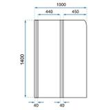 bathtub screen Rea Agat-2 100 BRUSH GOLD