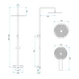 Thermostat Duschset Drop Brush Gold