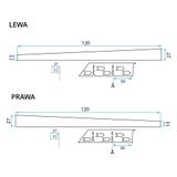 Listwa Spadkowa Brodzikowa 120cm Miedź Szczotkowana