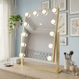 Spiegel LED HOLLYWOOD L.Gold 30x40