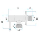 Ъглов вентил 1/2" x 3/4" Brush Nickel