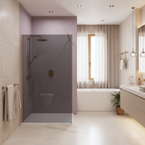Duschwand Rea Flexi Grey / Brush Gold 130
