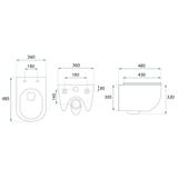 Set: Wall-Hung WC Bowl Focus + Countertop Washbasin Rea Focus Creme