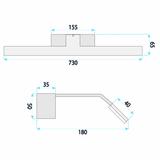 Bad LED-Wandleuchte SWE006-1W 73cm GOLD
