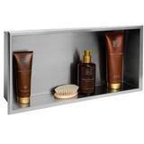 EINBAU REGAL BADEZIMMER 30x60 gebürsteter stahl