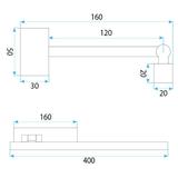 Bad LED-Wandleuchte SWE034-1W 40cm BLACK