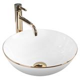 Countertop Basin Stella White gold edge
