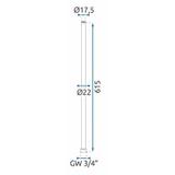 Extension for a bathtub and shower set BRUSH COPPER 60cm