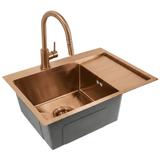 Edelstahlspüle Fin BRUSH COPPER