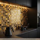 Mosaik Dekor P14016 30x30cm Gold Glass