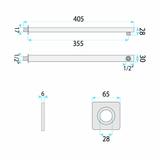 Square shower arm REA JS-9022 40cm Chrome
