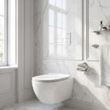 Inbyggnadsram Set för WC Slim 024N med T White Glass Spolknapp