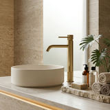 Waschbeckenarmatur Rea Lungo Stripe Brush Gold