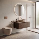 Set: Wandhängendes WC + Aufsatzwaschbecken Rea Duo Caffe Latte Matt