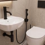 Waschtischarmatur mit Bidetta Rea Lungo Black