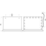 Spiegel LED HOLLYWOOD L.Gold