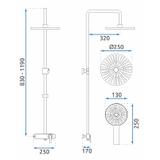 Shower set REA REBEL GOLD