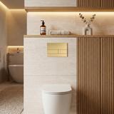 Gestell Unterputz-Set Slim 024N für WC-Becken mit T-Taste Gold Gebürstet