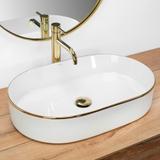 Aufsatzwaschbecken Rea Nadia white Gold edge