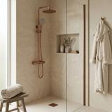 Doucheset zonder uitloop met thermostaat Rea Lungo Copper Brush