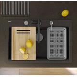 Granitspülbecken MARC 110 WORKSTATION Black Metallic