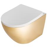 Függesztett WC-csésze rea Carlo Flat Mini Gold/White