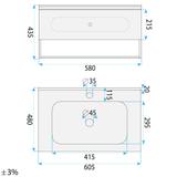Комплект мебели за баня с мивка River 60cm Creme