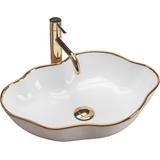 Countertop washbasin Rea Pearl Gold Edge