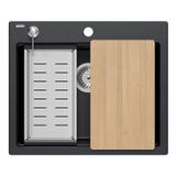 Granitspülbecken KURT 110 WORKSTATION Black Dotted