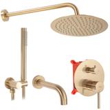 Unterputz Wannen-/Duschset Lungo Brush Gold  + BOX
