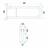 Folding bathroom grab bar Chrome