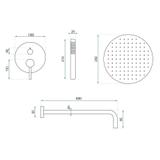 Kit de douche encastré Rea Foss Clif Nickel Brush + BOX